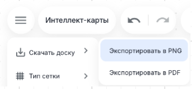 Пример экспорта результата интеллект-карты